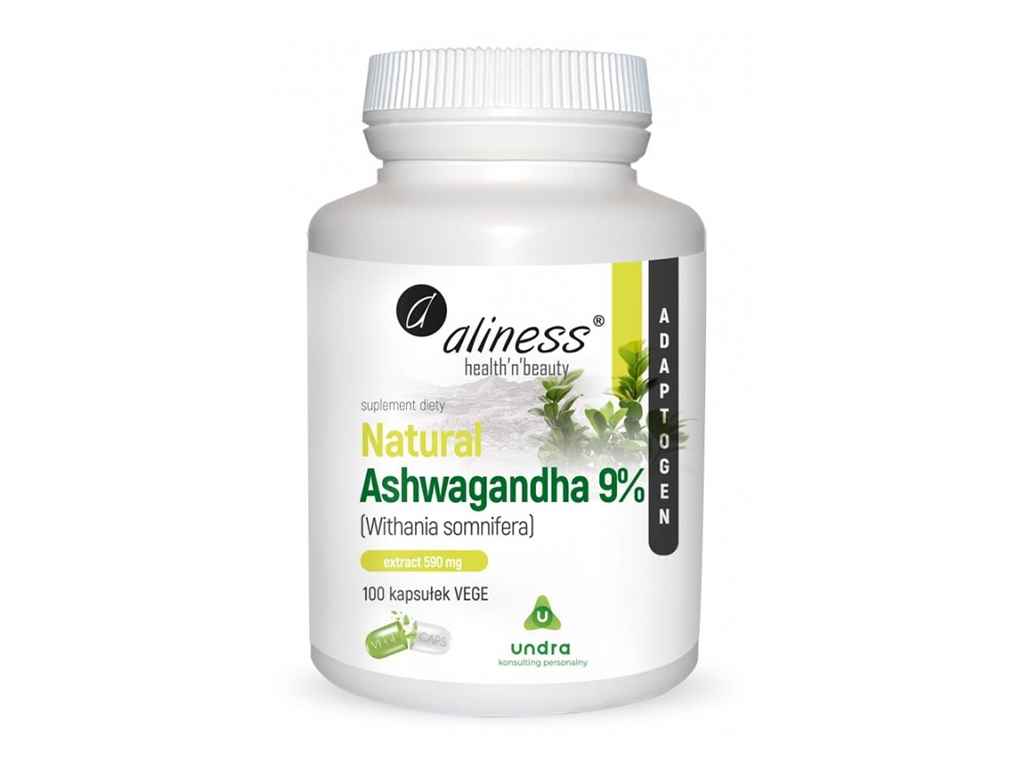 Ashwagandha 9% extrakt 590mg 100 kapsułek – Aliness