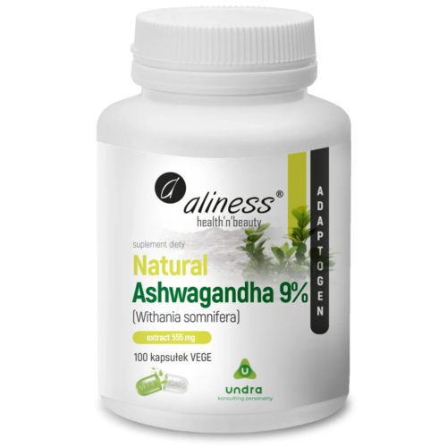Ashwagandha 9% extrakt 555mg 100 kapsułek – Aliness