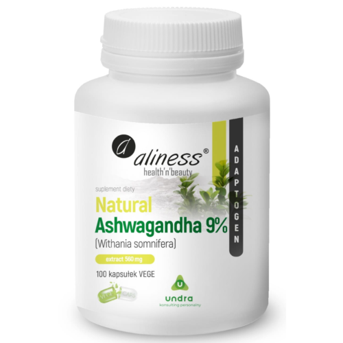 Ashwagandha 9% extrakt 560mg 100 kapsułek – Aliness