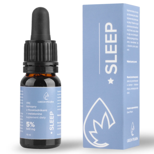 Olejek konopny 500 mg fitoskładników + melatonina Sleep – suplement diety