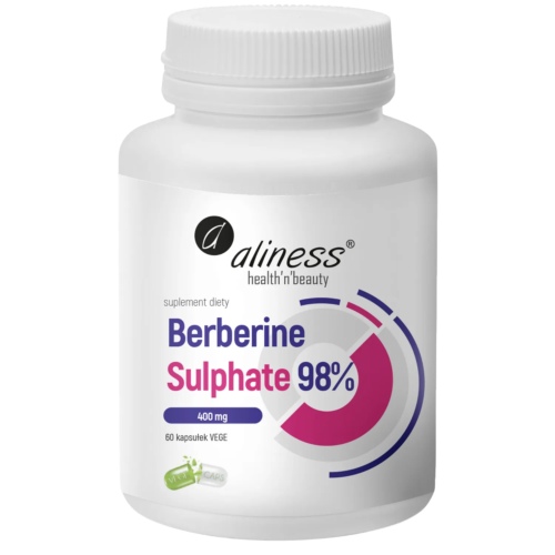 Aliness, Berberine Sulphate 98% 400mg x 60 Vege caps.