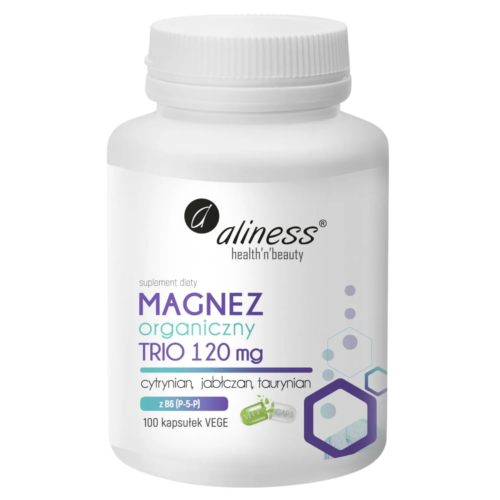 Magnez organiczny TRIO 120 mg z B6 (P-5-P) x 100 VEGE kaps.