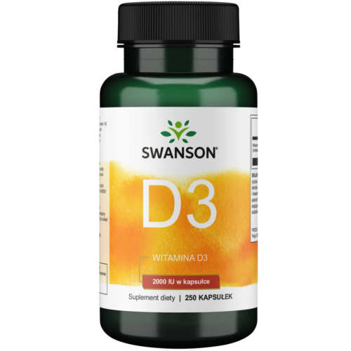 Swanson Witamina D3 2000 IU 250 kapsułek ODPORNOŚĆ, KOŚCI, ZĘBY, MIĘŚNIE
