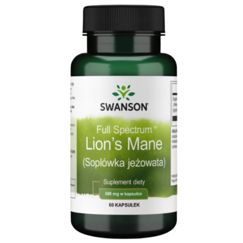 SWANSON LION’S MANE SOPLÓWKA JEŻOWATA 500mg 60 kapsułek